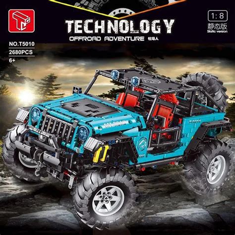 Tech MOC Jeep Wrangler Trailcat SUV Building Toy T5010