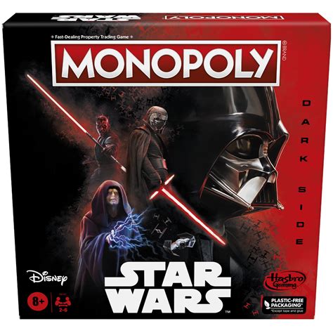 Disney Star Wars Monopoly Dark Side Edition Board Game for Kids and ...