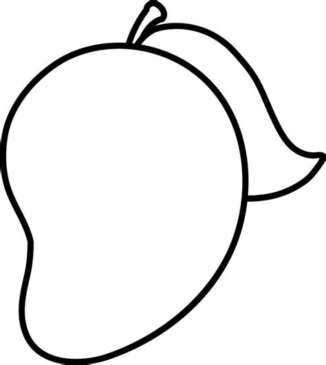 Mango doodle outline for colouring in 2023 | Outline pictures, Mango ...