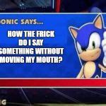 Sonic Says Meme Generator - Imgflip