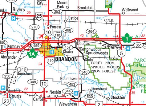 Manitoba City and Town Maps - Brandon