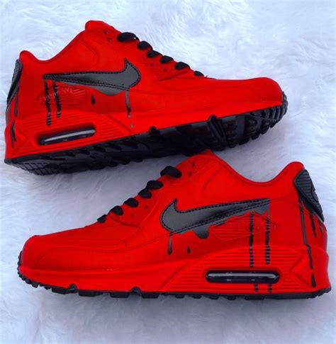 Red Air Max 90 Drip -#shoesmen #men #shoes #menshoes | All red nike ...