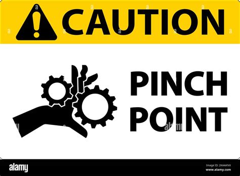 Caution Pinch Point Label Sign On White Background Stock Vector Image & Art - Alamy