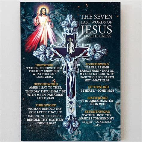 The Seven Last Words of Jesus On The Cross Poster Jesus Gift For ...