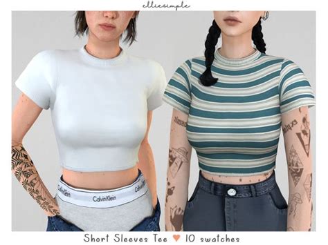 elliesimple - short sleeves tee - The Sims 4 Download - SimsFinds.com