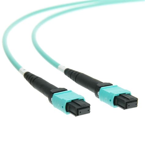 MTP 12-Strand Fiber Cable, Type-B, OM3, Plenum, 40/100Gb, 50m