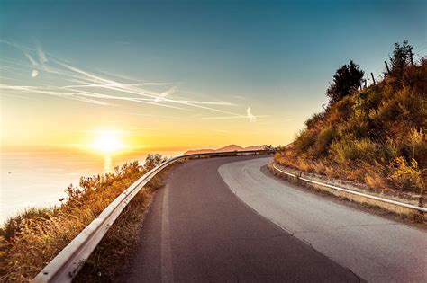 Coastline Sunset Road Free Stock Photo | picjumbo