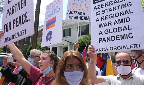 Armenians in Washington DC protest against Azerbaijani aggression ...