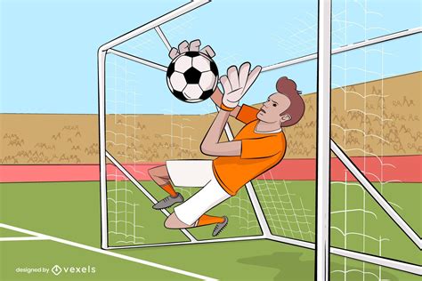 Goalkeeper Sports Cartoon Illustration Vector Download