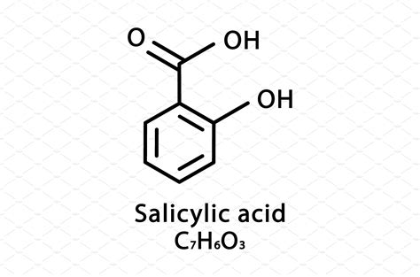 Salicylic acid molecular structure | Healthcare Illustrations ~ Creative Market