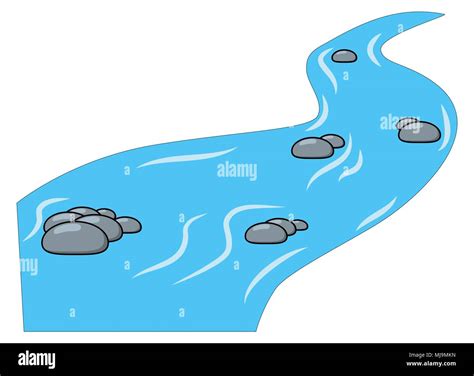 Cartoon brook, river isolated on white background Stock Vector Image ...