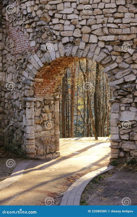 Ancient arch of fort wall stock image. Image of history - 22080585