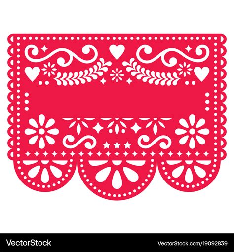 Mexican papel picado template design Royalty Free Vector