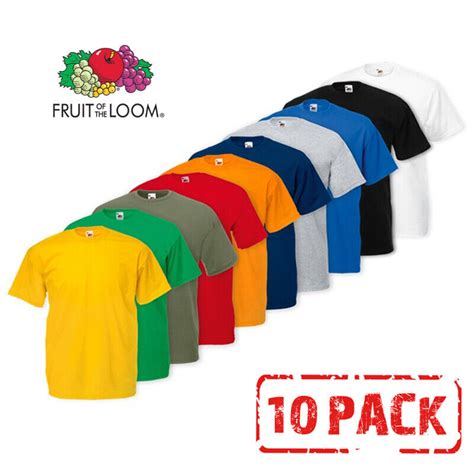 10 Pack Fruit of the Loom T Shirts T Shirt Short Sleeve Cotton Plain Men/Women | eBay