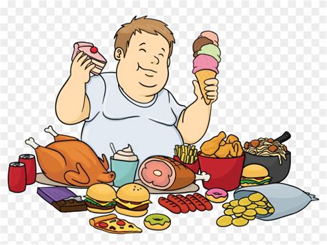 Cartoonfatmanfeast1 - Fat Person Eating Cartoon - Free Transparent PNG ...