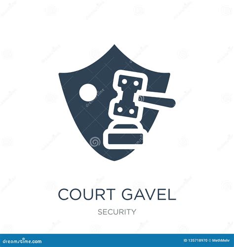 Court Gavel Icon in Trendy Design Style. Court Gavel Icon Isolated on ...