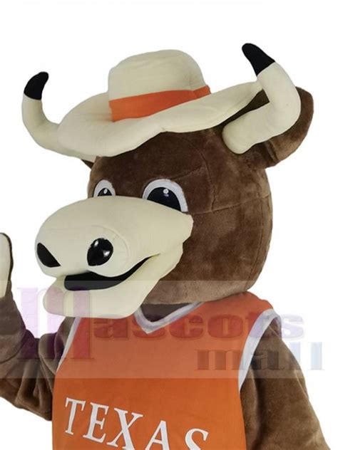 Texas Longhorns Bull Mascot Costume in Orange Jersey Animal