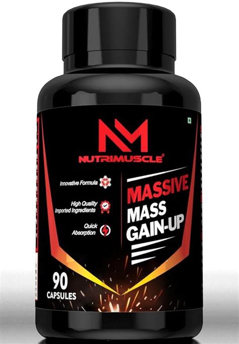 Nutrimuscle Massive Mass Gain Up Capsules - 90 Capsules - Contains Only ...