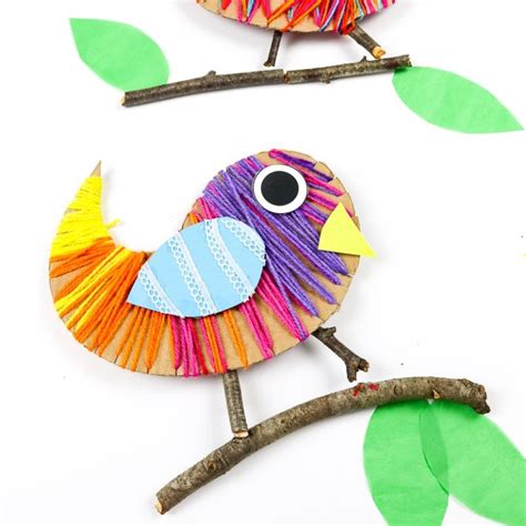 Yarn Wrapped Bird Craft - Arty Crafty Kids