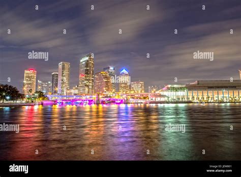 Downtown Tampa Skyline at Night Stock Photo - Alamy