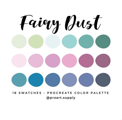 FAIRY DUST PROCREATE Color Palette Hex Codes Green Pink - Etsy | Color ...