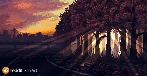 Autumn Sun, me, Pixel Art, 2019 in 2023 | Pixel art landscape, Cool ...