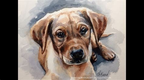 Watercolor painting puppy dog portrait demo by Ch.Karron - YouTube