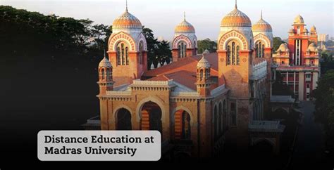 Madras University Distance Education: All Course Details