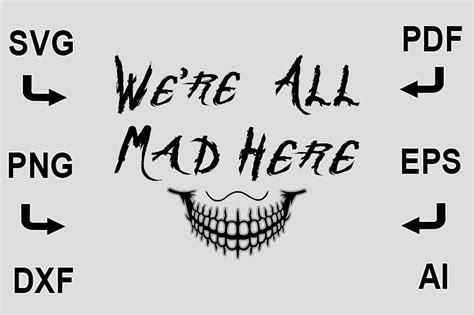 We're All Mad Here SVG T-Shirt Design Graphic by CreativeDesignShop ...