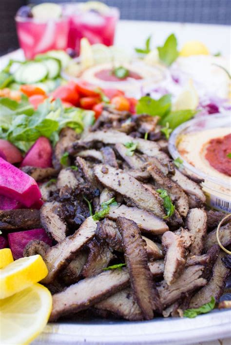 Grilled Lamb Shawarma Platter Recipe • Two Purple Figs