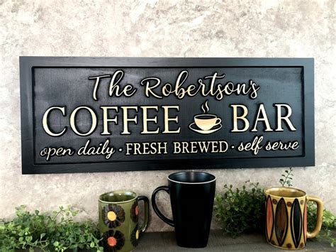 Personalized Coffee Bar Sign Custom Coffee Name Sign Home | Etsy