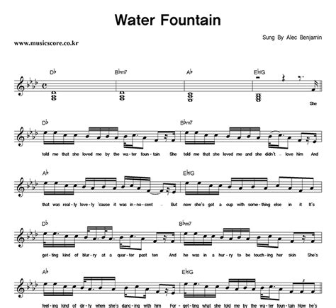 Alec Benjamin Water Fountain 악보