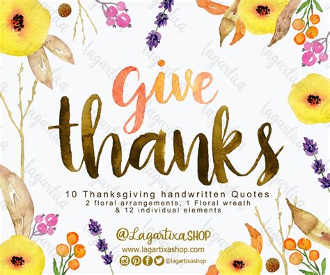 Autumn Fall Florals Thanksgiving Lettering Positive Quotes Handwritten ...