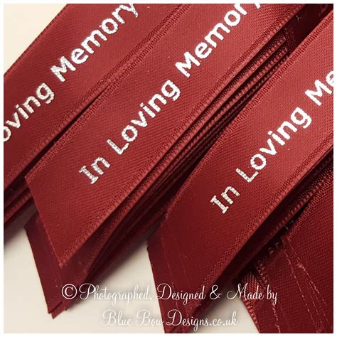 Red Memorial Ribbons - Or Choose Your Colour Personalised Funeral Ribbons