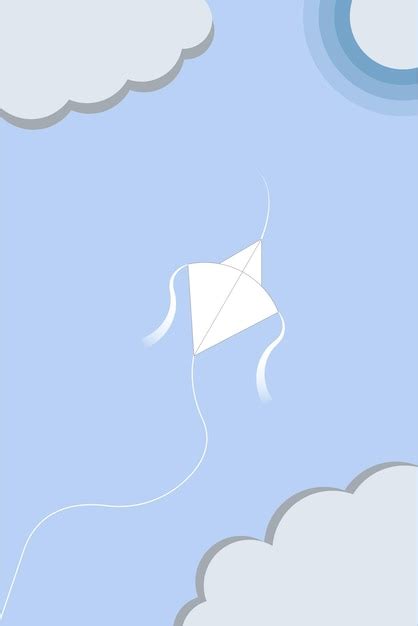 Premium Vector | White kite in the sky wallpaper