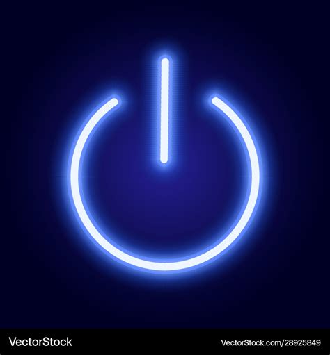 Power button icon from glowing blue neon Vector Image