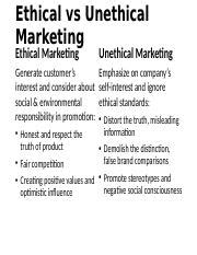 Ethical vs Unethical Marketing.pptx - Ethical vs Unethical Marketing ...