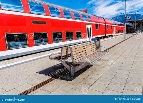 Outdoor Empty Passenger Seat at Train Station in Fussen Germany Stock ...