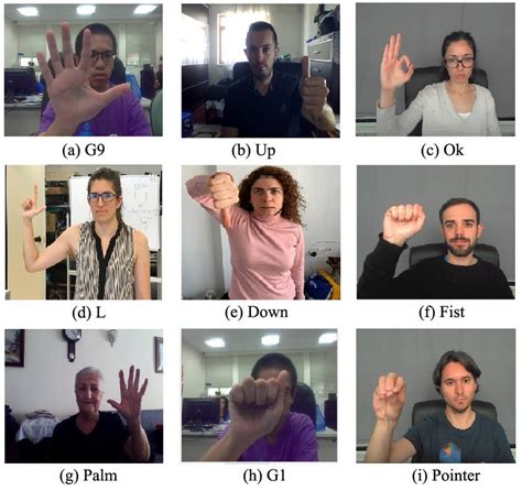 Sample images from hand gesture recognition datasets. | Download ...