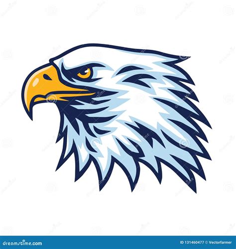 Eagle Logo Head Mascot Sports Team Vector Stock Vector - Illustration of head, high: 131460477