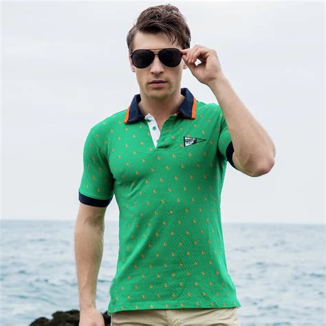 New Brand Polo Mens Printed POLO Shirts 100% Cotton Short Sleeve ...