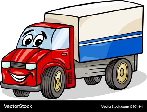 Funny truck car cartoon Royalty Free Vector Image