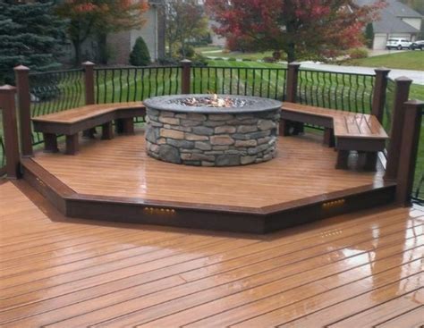 Top 50 Best Deck Fire Pit Ideas - Wood Safe Designs | Fire pit on wood deck, Deck fire pit, Fire ...