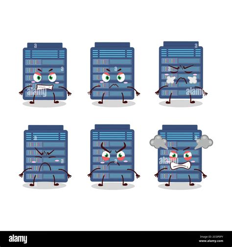 Server cloud cartoon character with various angry expressions Stock ...