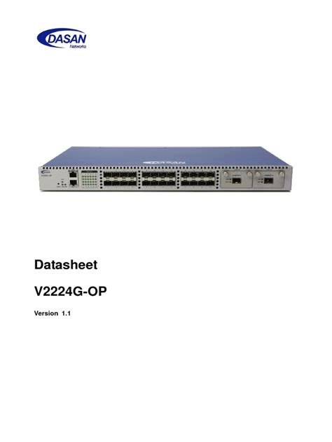 V2224G-OP DataSheet English 120927 | Fiber To The X | Network Switch