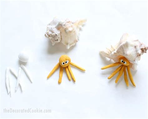 seashell creatures summer craft idea for kids or adults