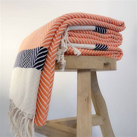 Herringbone Handloomed Cotton Soft Throw By Living Roots | notonthehighstreet.com