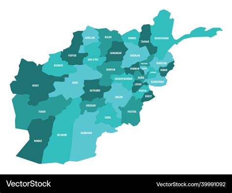 Afghanistan - regional map of provinces Royalty Free Vector