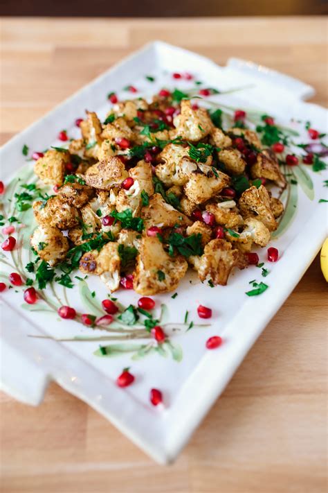 Cauliflower Side Dish with Spices, Lemon, and Pomegranate Seeds