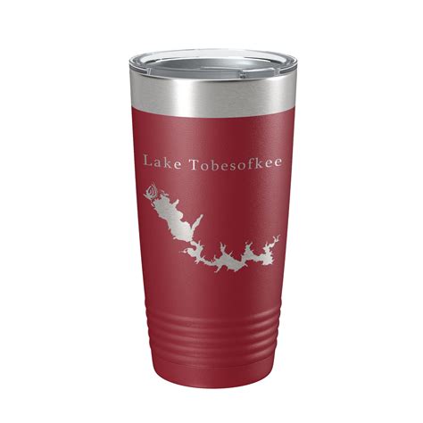 Lake Tobesofkee Map Tumbler Travel Mug Insulated Laser Engraved Coffee Cup Macon Georgia 20 oz ...